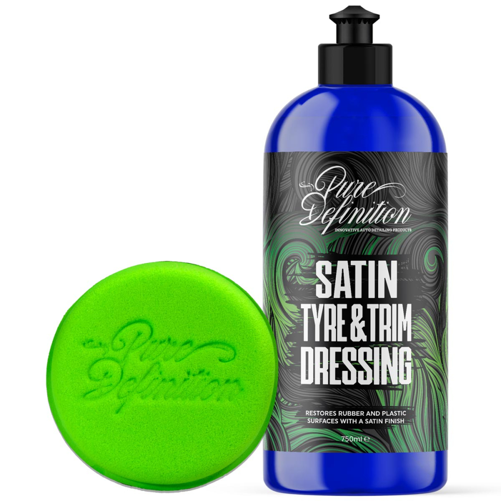 750ml bottle of satin tyre & trim dressing by pure definition