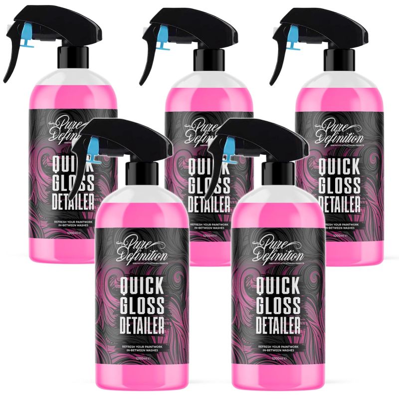 5 x 1000ml bottles of Quick Gloss Detailer by pure definition