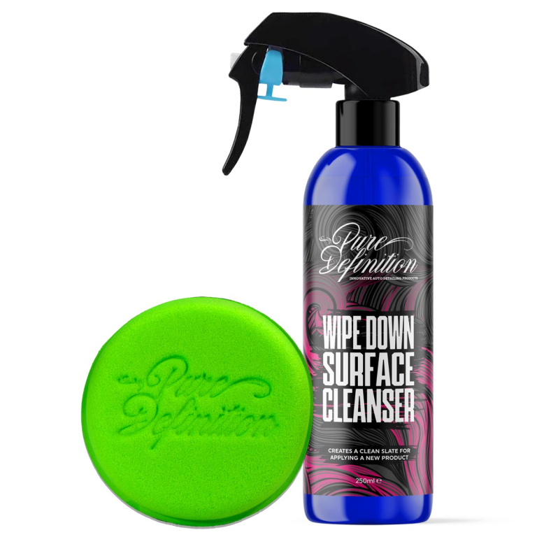 250ml bottle of wipe down surface cleaner by pure definition