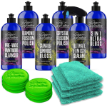 6 car polish bottles by pure definition