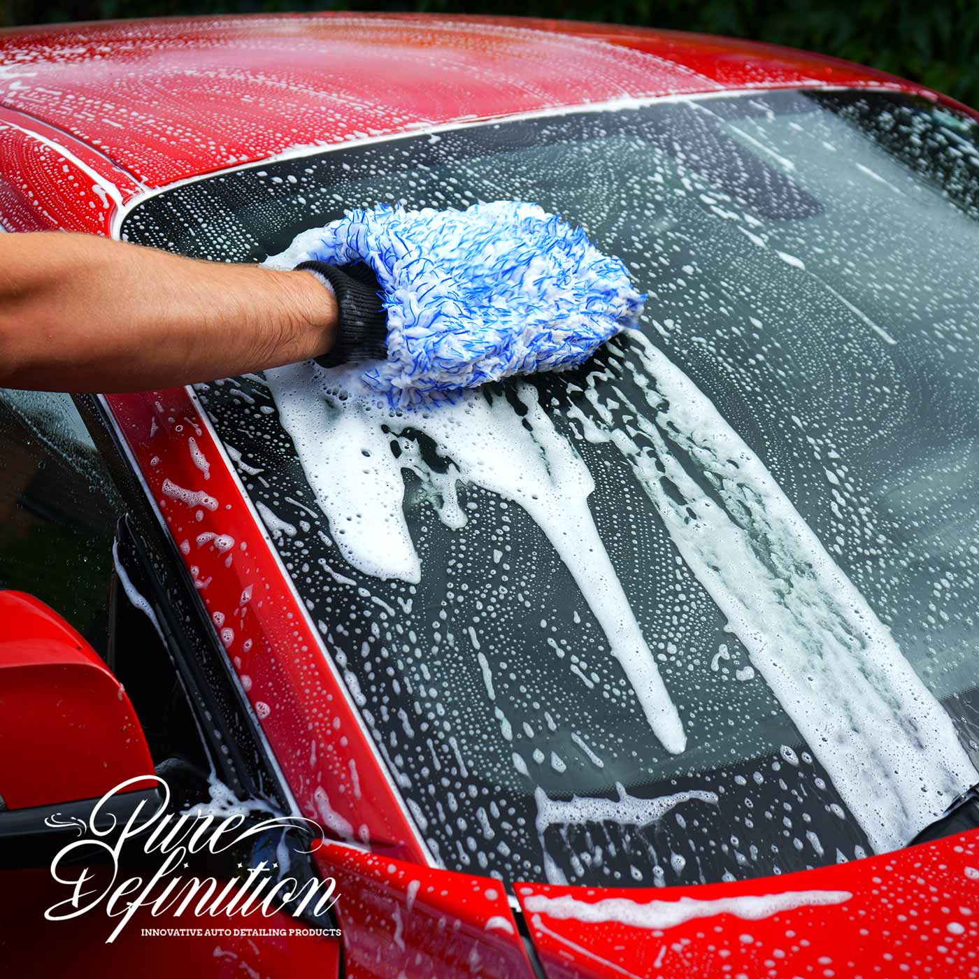 synth wash mitt cleaning yellow c63 amg headlight